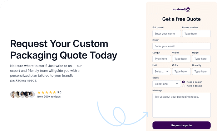 Quote request UI on paper